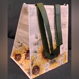 Sunflower Tote Bag with Green Handles